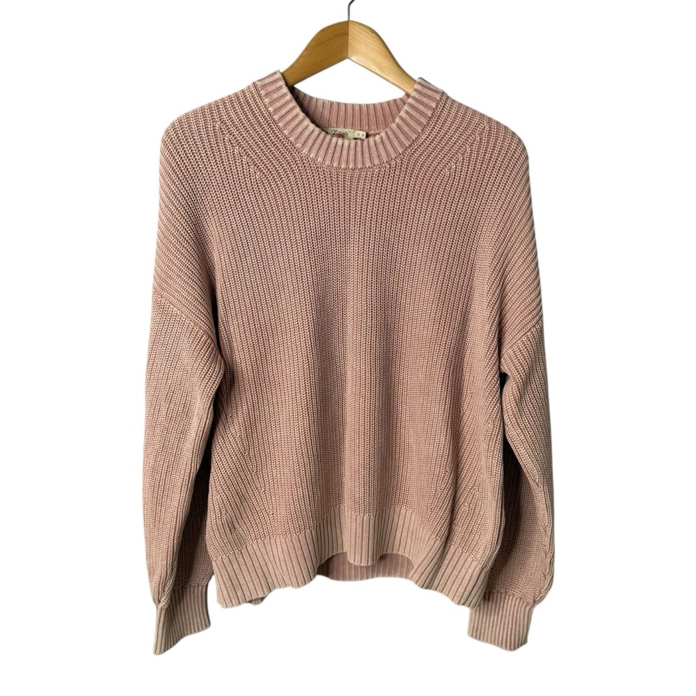 Faherty Sunwashed Fisherman Sweater Mahogany Rose Size XL Organic Cotton - Picture 2 of 6